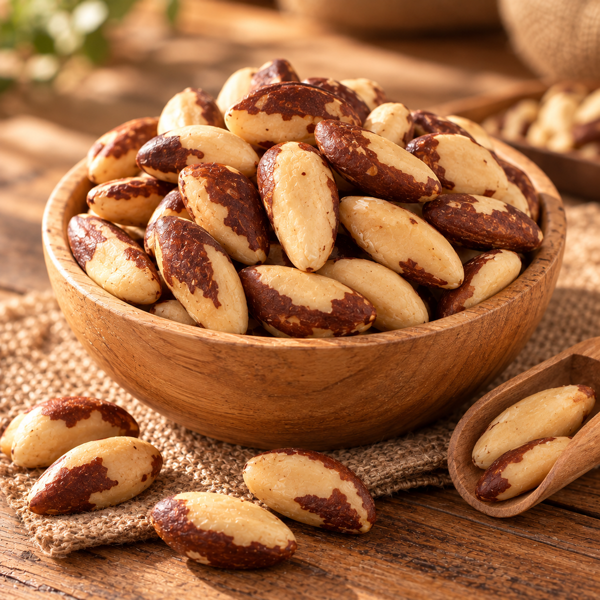 Nueces de Brasil en un bowl de madera